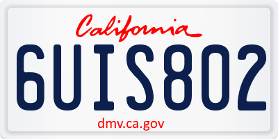 CA license plate 6UIS802