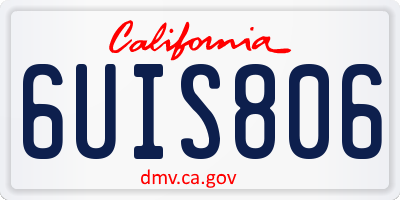 CA license plate 6UIS806