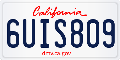 CA license plate 6UIS809