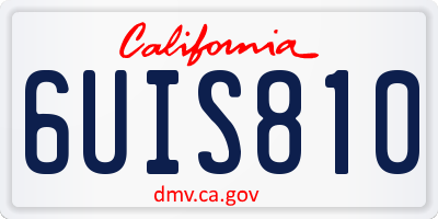 CA license plate 6UIS810