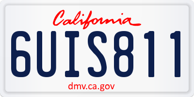 CA license plate 6UIS811