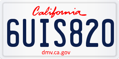 CA license plate 6UIS820