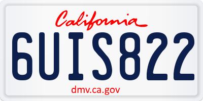 CA license plate 6UIS822
