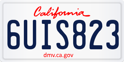 CA license plate 6UIS823