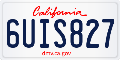 CA license plate 6UIS827