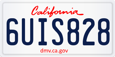 CA license plate 6UIS828