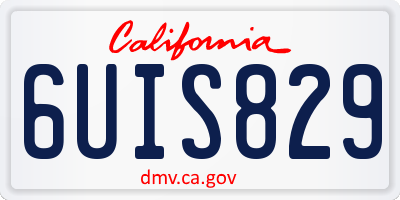 CA license plate 6UIS829