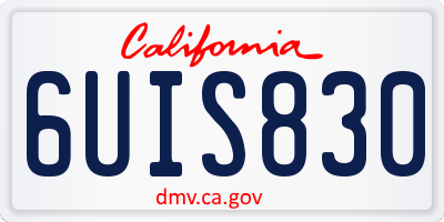 CA license plate 6UIS830