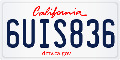 CA license plate 6UIS836