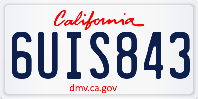 CA license plate 6UIS843