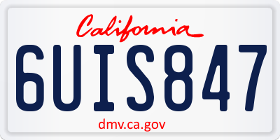 CA license plate 6UIS847