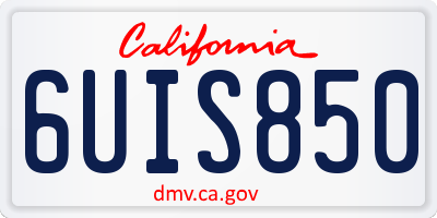 CA license plate 6UIS850