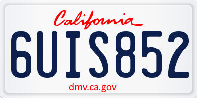 CA license plate 6UIS852