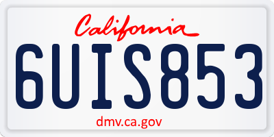 CA license plate 6UIS853
