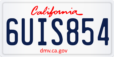 CA license plate 6UIS854
