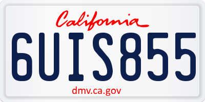 CA license plate 6UIS855