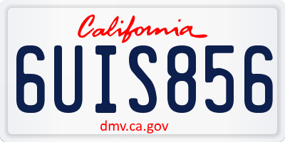 CA license plate 6UIS856