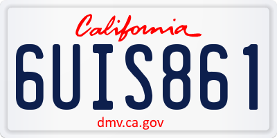 CA license plate 6UIS861