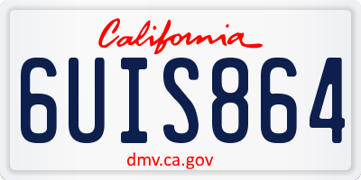 CA license plate 6UIS864