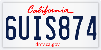CA license plate 6UIS874