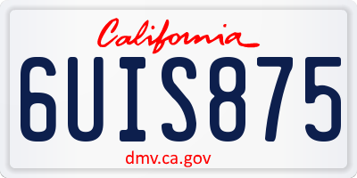 CA license plate 6UIS875