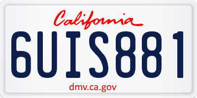 CA license plate 6UIS881