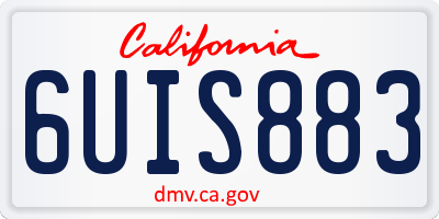 CA license plate 6UIS883