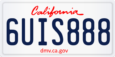 CA license plate 6UIS888