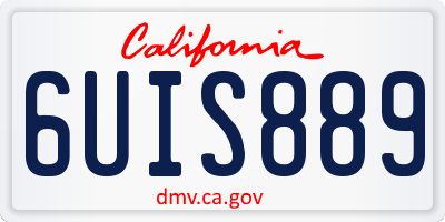 CA license plate 6UIS889