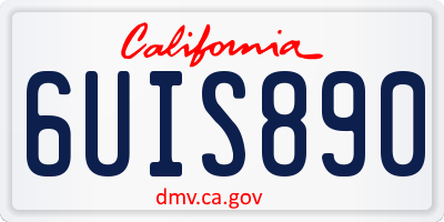 CA license plate 6UIS890