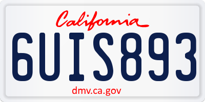 CA license plate 6UIS893