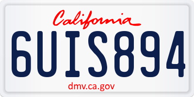CA license plate 6UIS894