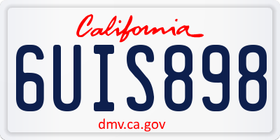 CA license plate 6UIS898