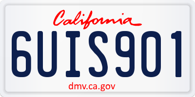CA license plate 6UIS901