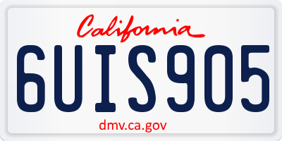 CA license plate 6UIS905