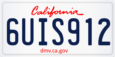 CA license plate 6UIS912