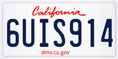 CA license plate 6UIS914