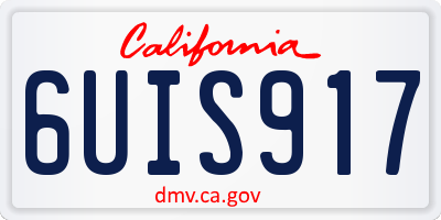 CA license plate 6UIS917