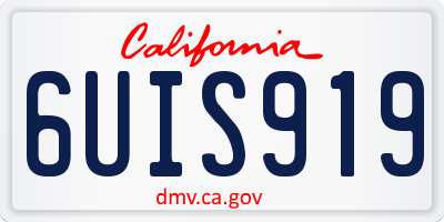 CA license plate 6UIS919