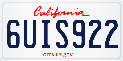 CA license plate 6UIS922