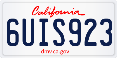 CA license plate 6UIS923
