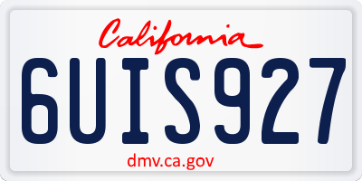 CA license plate 6UIS927
