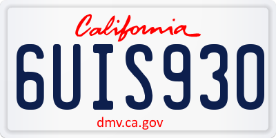 CA license plate 6UIS930
