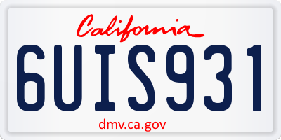 CA license plate 6UIS931