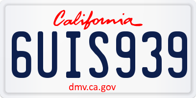 CA license plate 6UIS939