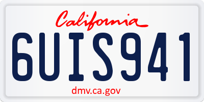 CA license plate 6UIS941