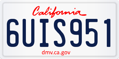 CA license plate 6UIS951