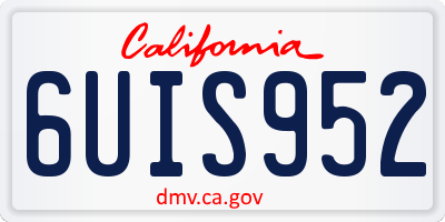 CA license plate 6UIS952