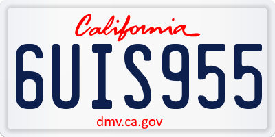 CA license plate 6UIS955
