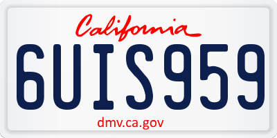 CA license plate 6UIS959